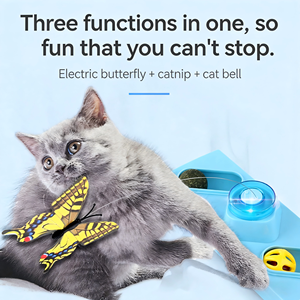 Juguete Eléctrico para Gatos, Mariposa Intermitente de Plástico Morado, Juguete Interactivo para Mascotas para Combatir el Aburrimiento - Product Image 3