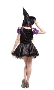 Bruja carnaval fiesta Halloween púrpura negro Color bruja vestido Cosplay <span class=keywords><strong>disfraces</strong></span> - Product Image 5