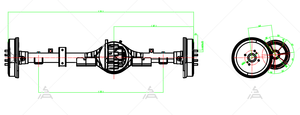 Potente Conjunto de Eje Trasero con Diferencial para Autobuses y Sedanes - Alto Torque, Diseñado para Motores de 10kW SEVS-JH-162-2 Eje Trasero D - Product Image 2