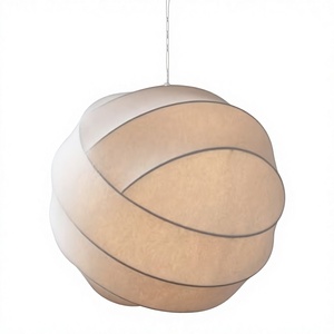 Modern Wabi-Sabi Silk Fabric Pendant Lamp Minimalist Japandi Style Cocoon Chandelier Hanging <b>Light</b> <b>for</b> Dining Room <b>Bedroom</b> Hotel - Product Image 1