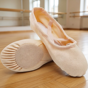 Chaussons de danse souples Baifa Dancin en toile avec semelle en cuir et bride croisée, ballerines plates pour femmes et filles, faible MOQ, OEM - Product Image 4