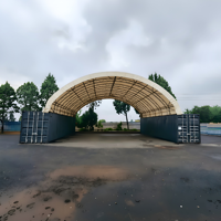 Abri dôme robuste pour conteneurs, structure en acier galvanisé, bâche en PVC anti-déchirure pour usage industriel et agricole