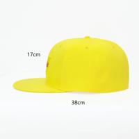 Casquette Snapback Broderie Tissu Jaune à la Mode pour Hommes et Femmes, Visière Plate, Style Hip Hop, Extérieur, Streetwear, Baseball
