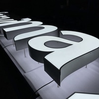 Enseignes en acrylique 3D personnalisées avec lettres LED pour l'extérieur Lettres lumineuses éclairées à l'avant en métal pour la signalisation professionnelle