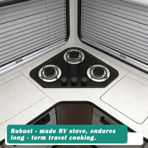 Estufa de Gas Triangular JDA de Triple Quemador para RV, Vidrio Templado de 8mm, <span class=keywords><strong>61</strong></span>*46cm, Cocina Integrada para RV, Caravana, Casa Móvil - Product Image 3