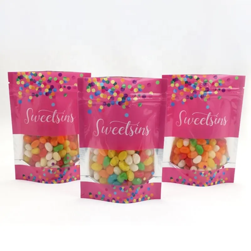 Großhandel Clear Plastic Candy Food Opp Tasche Verpackung mit Block boden