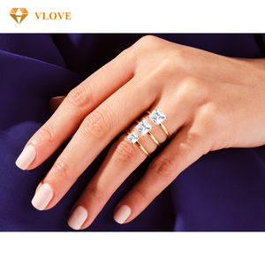 Bague en <span class=keywords><strong>diamant</strong></span> de culture, taille princesse, <span class=keywords><strong>or</strong></span> <span class=keywords><strong>jaune</strong></span> 1 carat, pour femme, <span class=keywords><strong>or</strong></span> <span class=keywords><strong>jaune</strong></span> 14k 585, alliance <span class=keywords><strong>solitaire</strong></span> en <span class=keywords><strong>diamant</strong></span> - Product Image 2