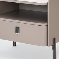 Table de chevet en bois massif, éco-responsable, grande capacité de rangement, style contemporain, idéale pour appartement et chambre à coucher, directement de l'usine