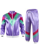 Costumes de fête fantaisie en polyester pour femmes et hommes des années 1980, disco, hippie, pour adultes, Mardi Gras, carnaval