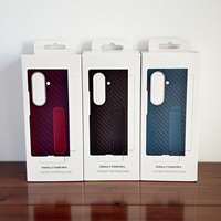 Étui avec béquille en Fiber de carbone pour Samsung Galaxy Z Fold8 Fold 8 Ultra, avec 2 protections d'écran en verre trempé, housse de téléphone Funda
