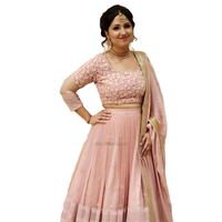 Élégant Lehenga Choli d'été pour femme, style vintage, long, décontracté, col en V, imprimé, ethnique indien/pakistanais, sans plis, réversible