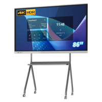 BOE Multimedia cerdas layar sentuh 86 inci, mesin pengajaran Cerdas HD layar sentuh semua dalam satu PC untuk pendidikan konferensi Video interaktif