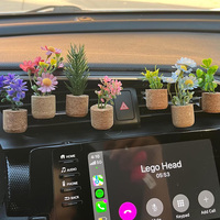 Diffuseur de parfum pour voiture en liège biodégradable, design moderne en forme de jolie fleur en pot, à clipser sur la grille d'aération, variété de parfums