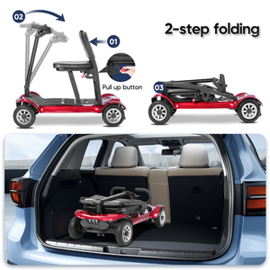 18KG Compact Folding Factory Professional 4 Wheel Scooter,Dual 12Ah <b>Battery</b> 40KM Range Scooter With All Options E985 1. Ultra-Li - Product Image 2