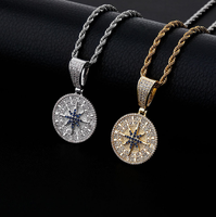 Collier avec pendentif design pour hommes, collier classique à breloques, avec chaîne à maillons, collier de pédant en zircon