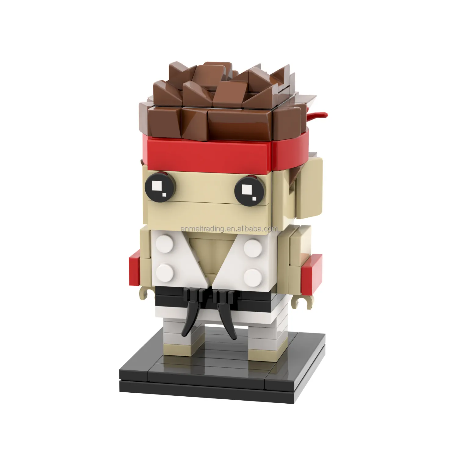 Set bata MOC BrickHeadz panjang Anime fighter king Set Diy blok bangunan untuk mainan Model anak untuk anak-anak 2023 mainan 144 buah