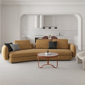 Luxury Fabric Curved Italian Modern Lounge Chaise Designer Curve Modular Sectional Boucle Couch Divandesign-9517 Curve Sectional - Product Image 6