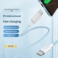Câble USB-C vers USB-C PD 60W de 1m et 2m pour charge rapide et transfert de données, compatible avec les téléphones 15 et 16, en stock important