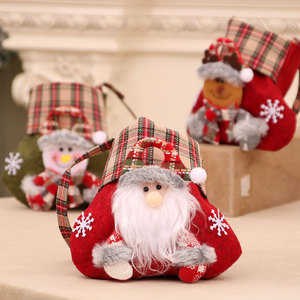 Nueva bolsa de dulces navideña con diseño de dibujos animados a cuadros, bolsa de regalo, bolsa de compras navideña, bolsa para manzanas, regalo de Navidad. - Product Image 2