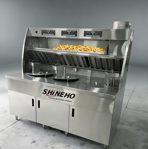 <span class=keywords><strong>Friteuse</strong></span> Commerciale Shineho à Trois Cuves Rondes/Carrées Combinées pour Frites, Personnalisable pour Restaurant de Restauration Rapide - Product Image 1