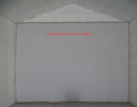 Arrière-cour géant grande grande fête blanche barre en pvc gonflable-boîte de nuit avec ventilateur d'écran de cinéma tente de boîte de nuit gonflable avec lumière
