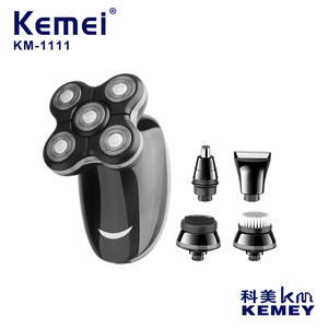Afeitadora eléctrica Kemei KM-1111 5 en 1, recargable, resistente al agua, recortadora de pelo para hombres y limpiador facial con carga USB - Product Image 4