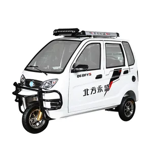 New Indian Triciclo di Fascia Alta Ebike Passeggeri Benzina Triciclo Per Adulti Uso Auto Risciò Cabina Chiusa Triciclo