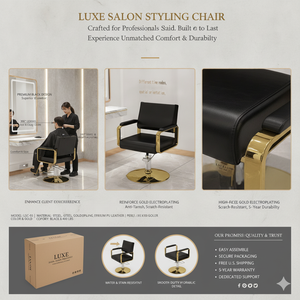 Fauteuil de salon de coiffure haut de gamme, pivotant et réglable en hauteur, en acier inoxydable, chaise de barbier en métal - Product Image 2