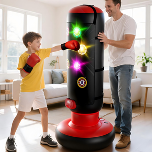 Sac de boxe électronique gonflable pour enfants avec gants et pompe, musique et lumières, modes de jeu intelligents - Product Image 2