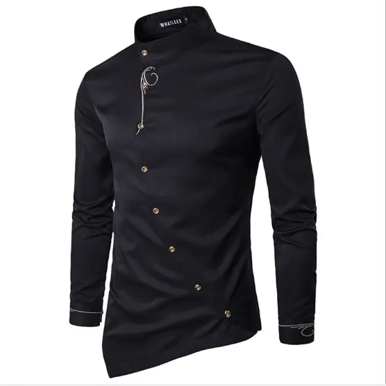 High cost-effective wear clothes Wholesale Oblique Hem Mens Cotton formal Shirts casual Shirts made in china