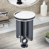 Tapón Universal para Lavabo de Baño de 40 mm, Negro Cromado, Moderno, de Latón, ABS y Goma, Fácil de Limpiar, con 3 Años de Garantía