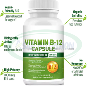 Ausreson Private Label <span class=keywords><strong>Vitamin</strong></span> <span class=keywords><strong>B12</strong></span> Cápsulas Suplemento Salud del corazón Soporte inmunológico Vitamina D3 K2 <span class=keywords><strong>B12</strong></span> Cápsulas - Product Image 3
