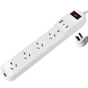 Prise de courant <span class=keywords><strong>argentine</strong></span> 4 <span class=keywords><strong>prises</strong></span> avec interrupteur, <span class=keywords><strong>prises</strong></span> de courant 10A avec 1 USB-A et 1 USB-C, rallonge 1,5m - Product Image 1