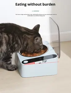 Gamelle automatique intelligente infrarouge étanche pour chat, surélevée et inclinée, rechargeable, amovible, en acier inoxydable, vente en gros - Product Image 1