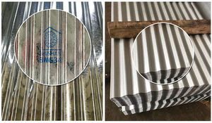 ISO-estampillé en usine BWG 34 Bhush ** Feuille de toiture ondulée galvanisée à paillettes régulières GI Toiture en forme de bobine certifiée ASTM - Product Image 2