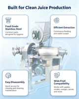 Anti-oxidatie schroefpers sapcentrifuge SUS304 Heavy Duty 1.5KW Hoge capaciteit fruit- en groentepers Hoge productiviteit