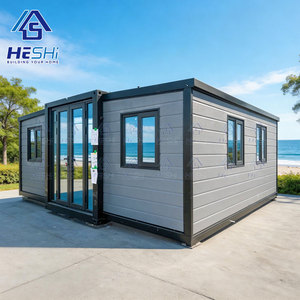 บ้านสำเร็จรูปทรงสี่เหลี่ยมผืนผ้า HESHI รุ่นโมเดิร์น  ตกแต่งภายนอกสีเทา พร้อมประตูและหน้าต่างกระจก - Product Image 1