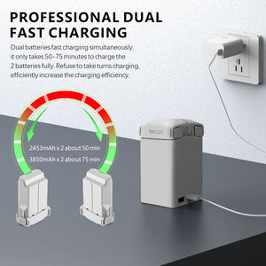 Chargeur double rapide, hub de charge compact, puce intelligente sécurisée, accessoires pour drone DJI Mini3/4 Series - Product Image 2