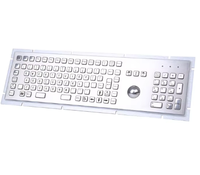 Clavier à trackball industriel robuste en acier inoxydable à montage sur panneau, interface USB/PS2, indice de protection IP65, anti-vandalisme, plus de 3 millions de touches frappées