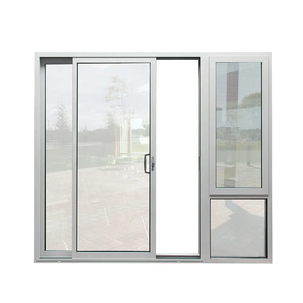 二重ガラス防音アルミ製オフィスドア開口窓付きスーパーハウス外装ドア