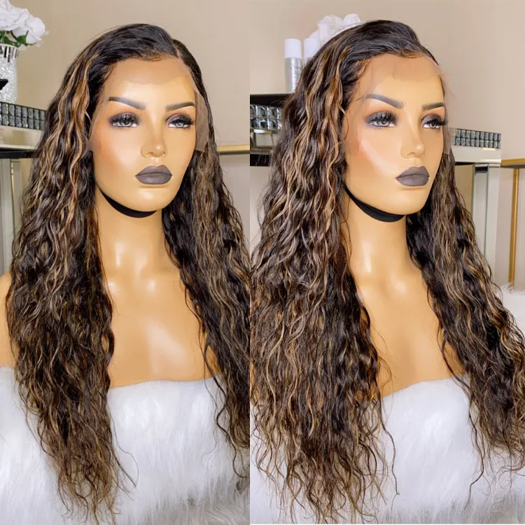 Cheap Pre Plucked 5X5 Ombre Closure Wig Lacefront Virgin Raw Brazilian Human Hair 13X6 360 Full Hd Lace Front Highlight Wigs