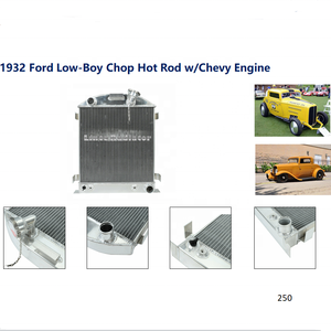 LINTE Todo o radiador de alumínio para 1932 Ford Low-Boy Chop <span class=keywords><strong>Hot</strong></span> <span class=keywords><strong>Rod</strong></span> w/radiador de alumínio do motor Chevy - Product Image 2