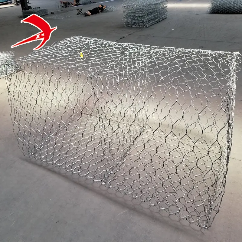 Gabion népal prix 2x1x1m, boîte de gabion remplie de roche 100x120mm taille de maille prix de la boîte de gabion