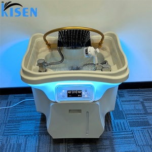 KISEN - Mueble de Acrílico Blanco Moderno para Salón de Belleza y Spa, con Circulación de Agua Ajustable, Reposapiés Extraíble y Fácil de Limpiar, para Uso Comercial - Product Image 1