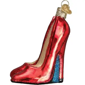 NOXINDA kırmızı başak topuklu süs hediye kadın düğün hediyesi için Sultry kırmızı yüksek topuk ayakkabı üflemeli cam noel süs