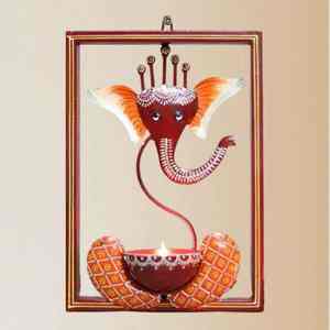 Portavelas Decorativo de Pared con Forma de Ganesha para Rituales Diarios de Pooja y Decoración del Hogar para Diwali, Accesorio de Regalo Perfecto a Precio de Fábrica - Product Image 2