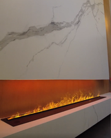 Cheminée électrique encastrée 3D en métal avec effet de flamme LED, contrôlée par application, thermostat réglable, pour usage hôtelier, classe énergétique