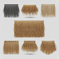 Toiture en paille de PVC décorative, simulation de chaume, rouleau de palmier, hutte aveugle, ignifuge, flamme artificielle, chaume synthétique en plastique, tuiles de toiture