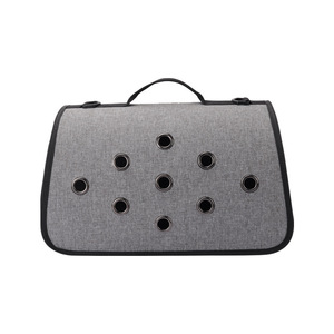 Soft-Sided Pet Carrier Gray Oxford Fabric Foldable <b>Cat</b> Dog Transport Bag <b>Backpack</b> Crossbody Design - Product Image 4