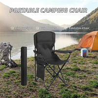 Chaise de camping pliable légère et portable avec porte-gobelet et poche latérale en tissu Oxford, capacité 120 kg, idéale pour la pêche et les pique-niques en extérieur